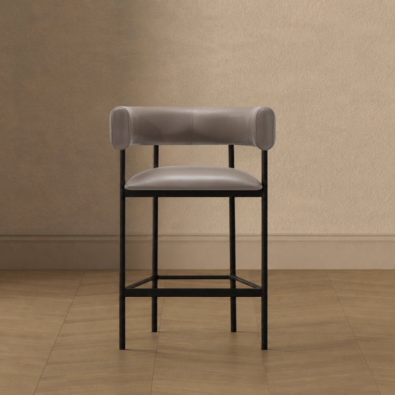 Tabouret de comptoir Onda, Taupe, Tabouret de comptoir (siège d'une hauteur de 27 p