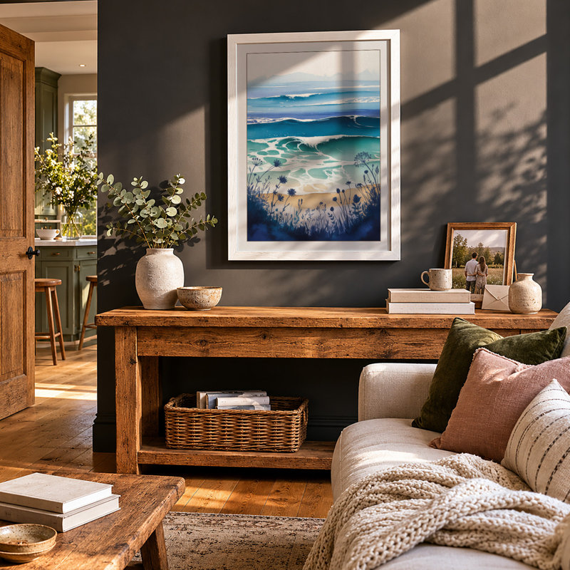 Layers Coastal - Print, A3 - 42.0 x 29.7 cm, White