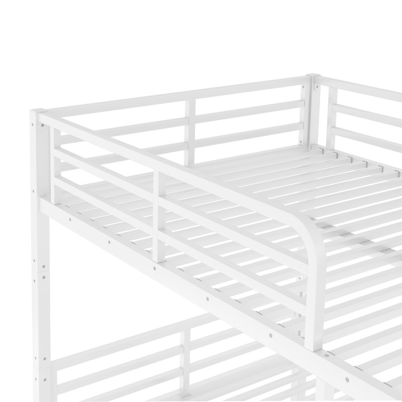 Metal Full XL Over Full XL Bunk Bed for Teens and Adults, Space-Saving, Noise-Reduced, No Box Spring Needed