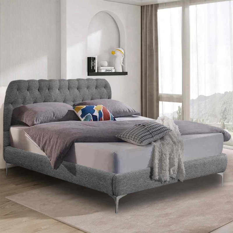 Upholstered Bed, Single (3'), Grey