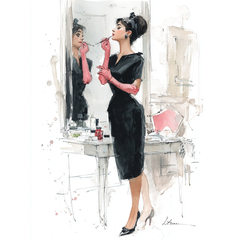«Red Glove Glamour», art mural sur toile, H 24 po x l 16 po