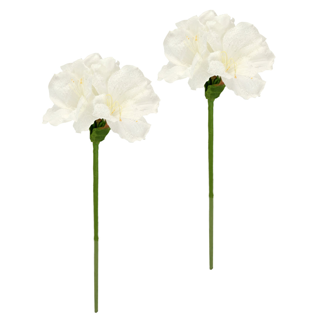 Kunstblumen Amaryllis 60cm 2er Set Seidenblume Blumen kÃ¼nstlich fÃ¼r AdventskrÃ¤nze Girlanden