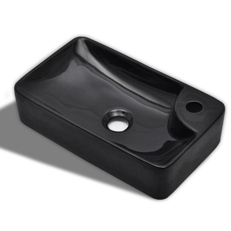 Belfry Bathroom Shaughnessy 440mm L x 250mm W Ceramic Rectangular Sink, Black