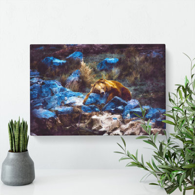 Resting Grizzly Bear - Wrapped Canvas
