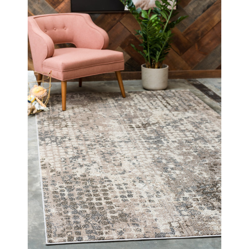 Hashimoto Washable Abstract Indoor Rug, Rectangle 5'1" x 8'