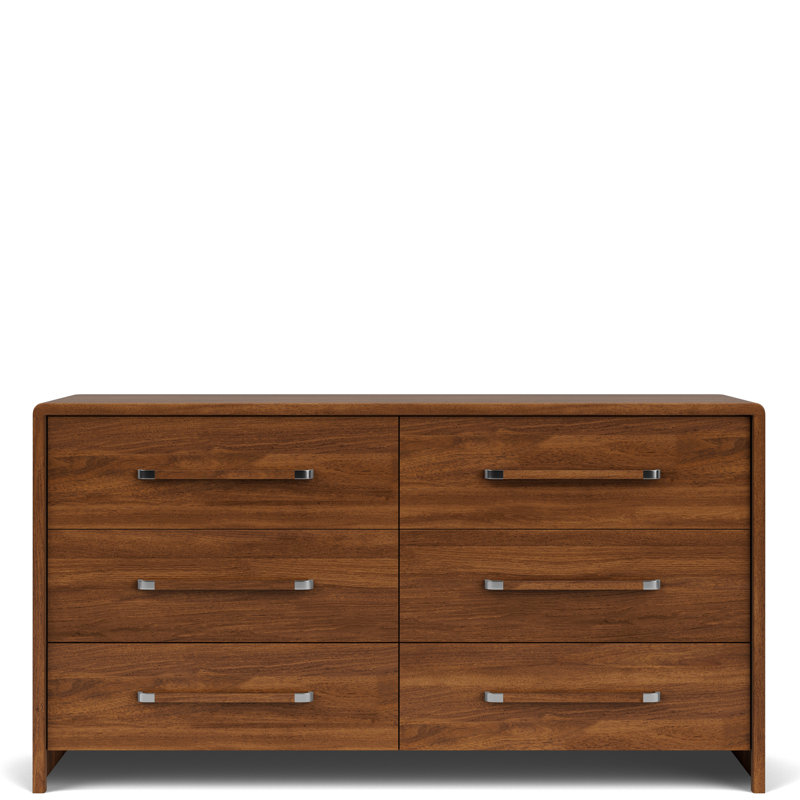 Ini 66" W Kiln-Dried 6-Drawer Dresser with Dovetail Drawers