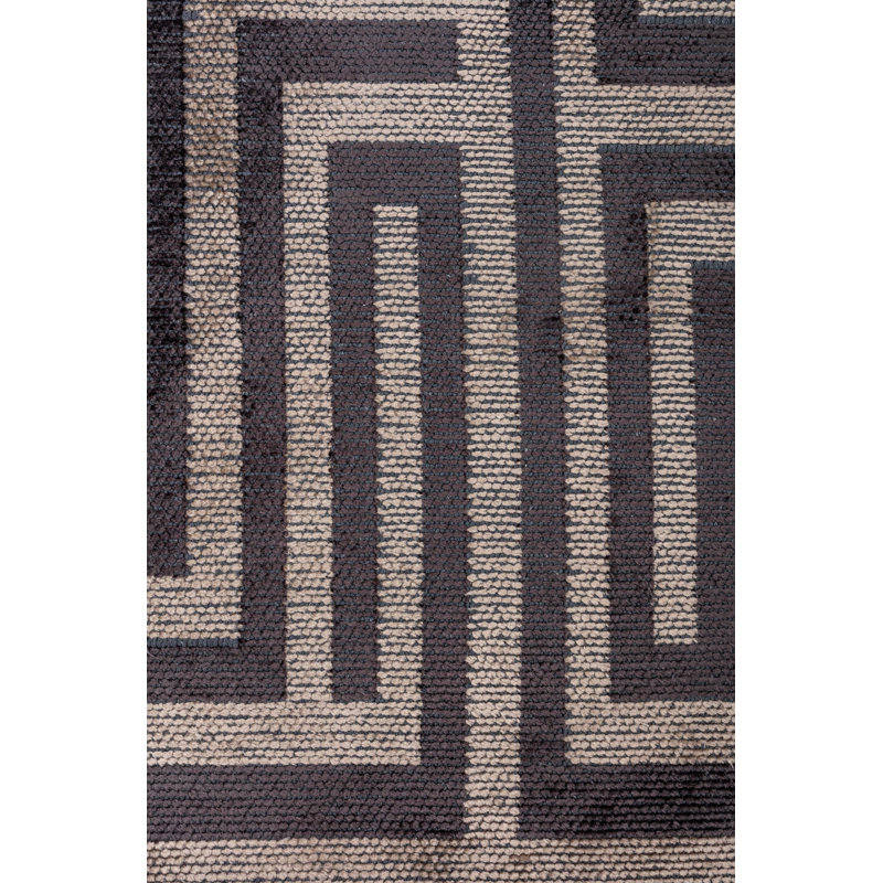 Rapture Gray/Beige/Dark Brown Geometric Luxury Area Rug, Rectangle 7'10" x 11'2"