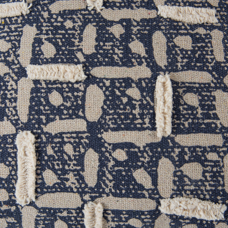 Coussin 100% coton recyclé, Bleu / naturel, Mélange de duvet