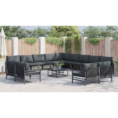 Vidaxl Garden Sofa Set 13 Pcs Anthracite Steel