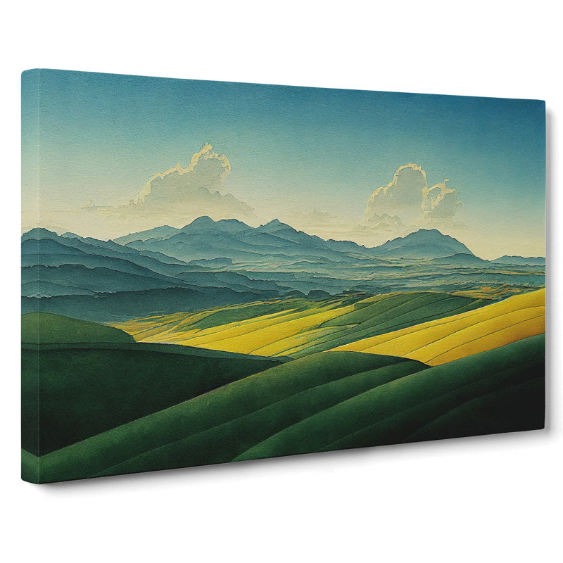 Mountain Meadow Landscape - Wrapped Canvas Painting