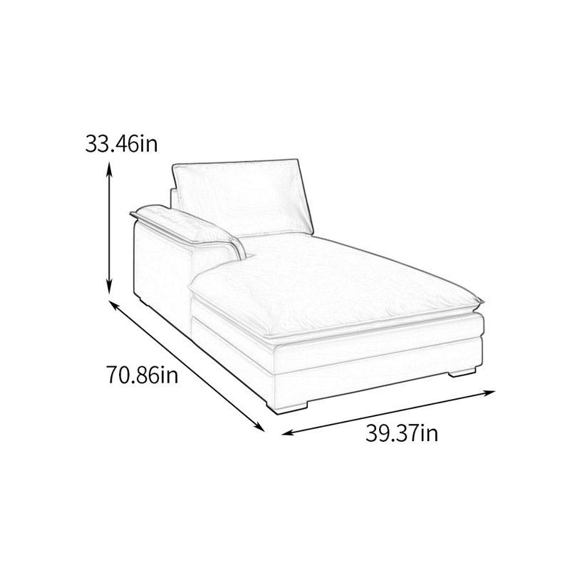 Chaises longues confortables et ergonomiques pour l'intérieur, Accoudoir à gauche (vu de face), Brun