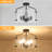 4-Light Modern Glass Drum Semi Flush Mount Ceiling Light Fixture for Kitchen Bedroom Entryway Hallway-2099994649