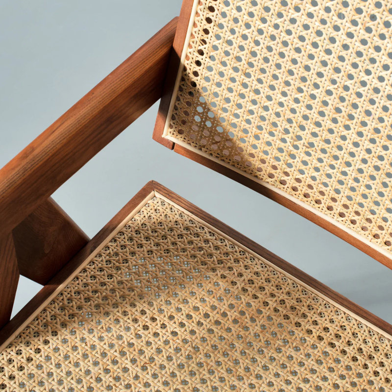 Chaise avec accoudoirs William Cane, Brun