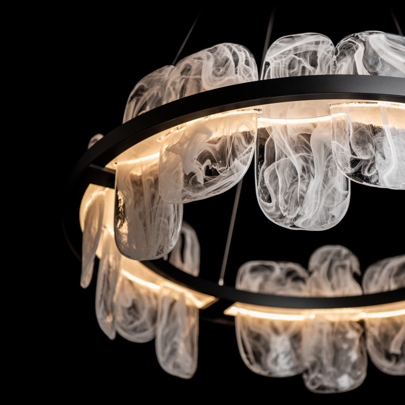 Luminaire suspendu à 1 lumière DEL Vitre, Noir