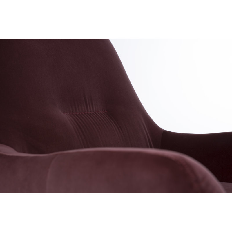 Fauteuil en velours de 36 po Melancon, Rouge bourgogne