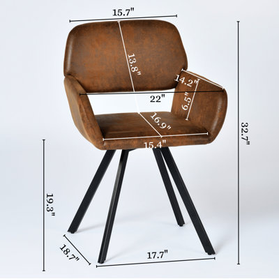 Swivel Upholstered Vanity Chair Bedroom Accent Chair with Black Metal Legs
