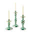 Emerald Check Large Candlestick