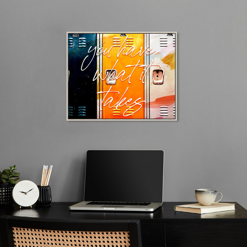 «Painted Lockers», impression de citations sur toile par Notoriart, Cadre argenté, H 17 po x l 21 po