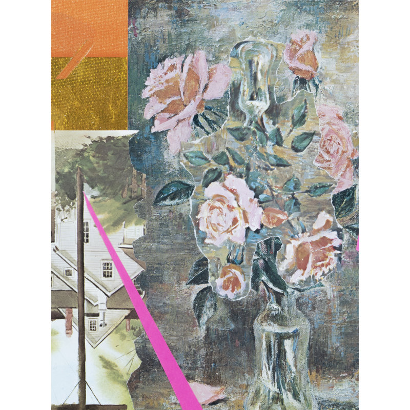 Fleurs à l'envers par Jphono 1, H 25 po x l 19 po, Toile tendue, H 24 po x l 18 po
