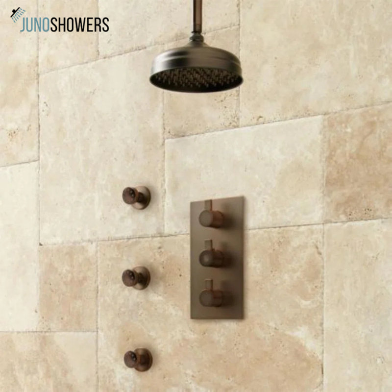 Classic basin mixer with polished bronze finish and water-efficient ceramic cartridge technology