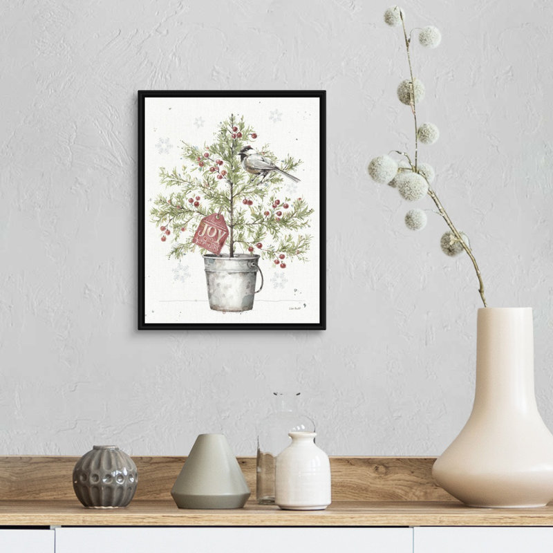 «Christmas Greenery A Christmas Weekend III» par Lisa Audit - peinture sur toile tendue, Cadre noir, H 21,25 po x l 17,25 po