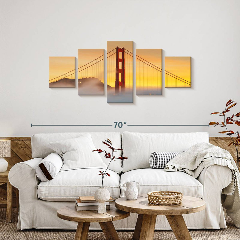 Gate Bridge Sunset Mist, H 24 po x l 55 po