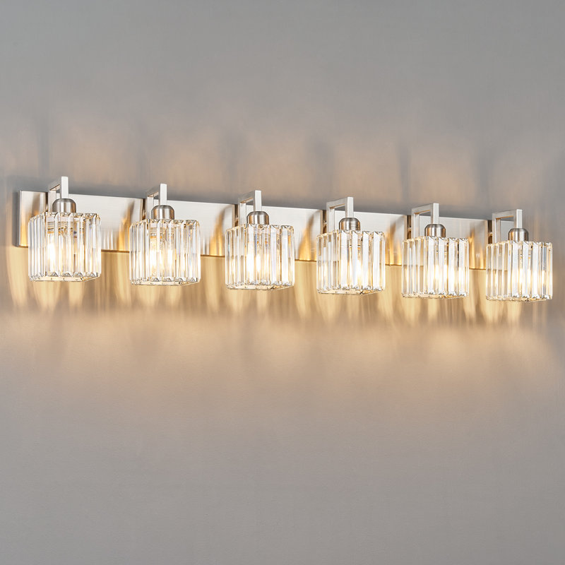 Lumière de coiffeuse Kyneisha, Six lumières, Nickel sablé