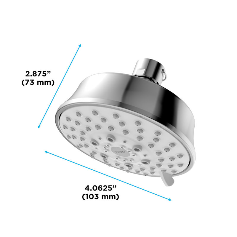 TOTO® L Series 1.75 GPM Multifunction 4 inch Classic Round Showerhead, Polished Chrome