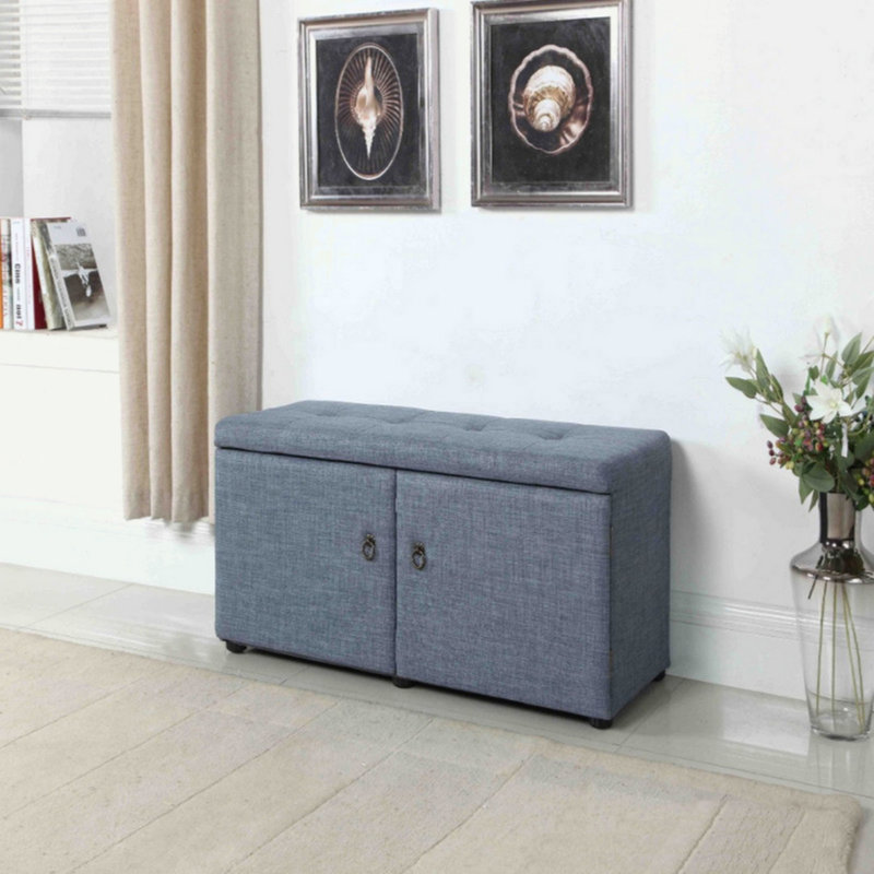 18" Tall Storage Ottoman, Blue