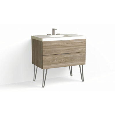Avila 36" W Freestanding Single Bathroom Vanity with Dawson Leg