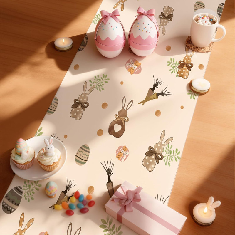 Chemin de table de Pâques | Décorations de fête de Pâques pour les fournitures de table