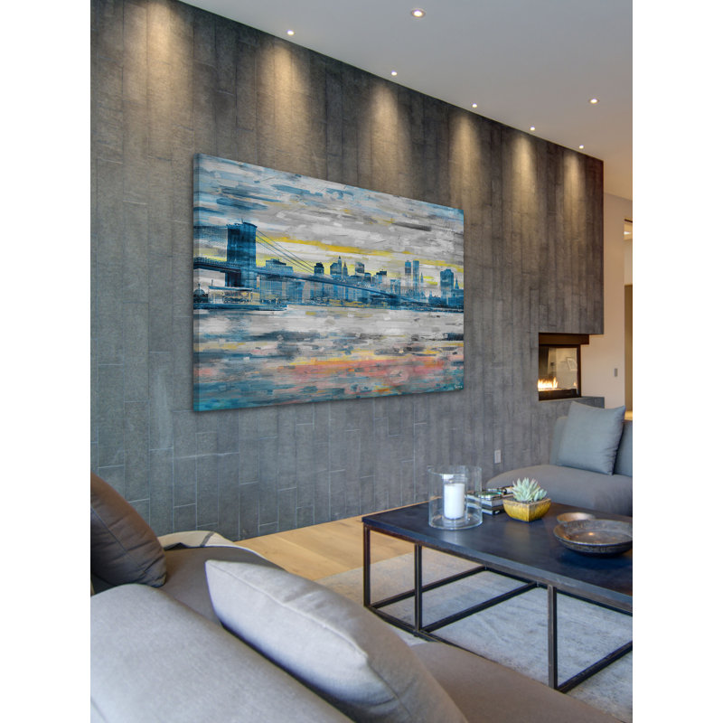 Bricher «Bridge Skyline», reproduction d'art sur toile tendue, H 30 po x l 45 po x P 1,5 po