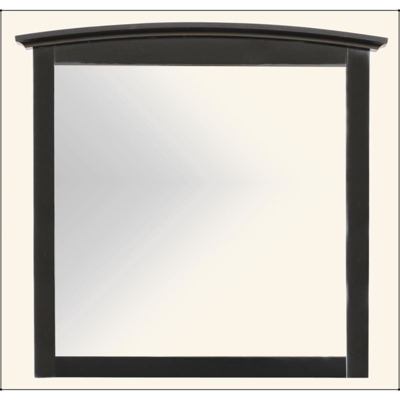 Sleek Black Casual-Style Wall Mirror