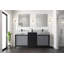 Ensemble de meuble-lavabo de 72 po Lexora Zilara noir et gris avec robinet