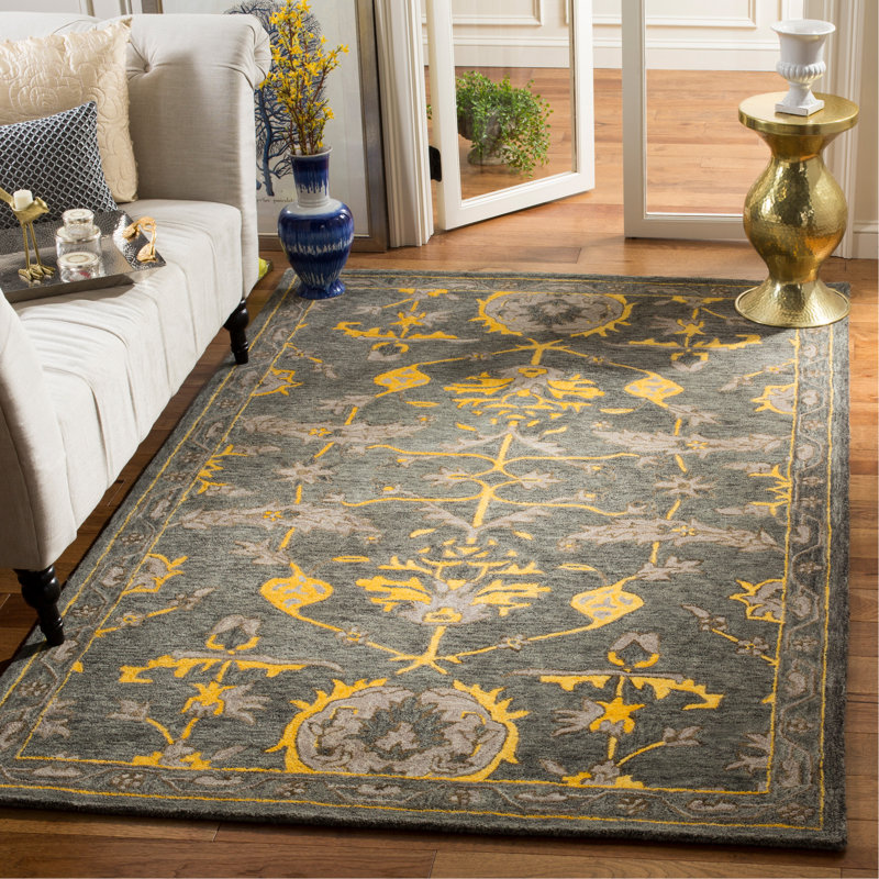 Rudra Hand Tufted Wool Oriental Rug, Rectangle 5' x 8'
