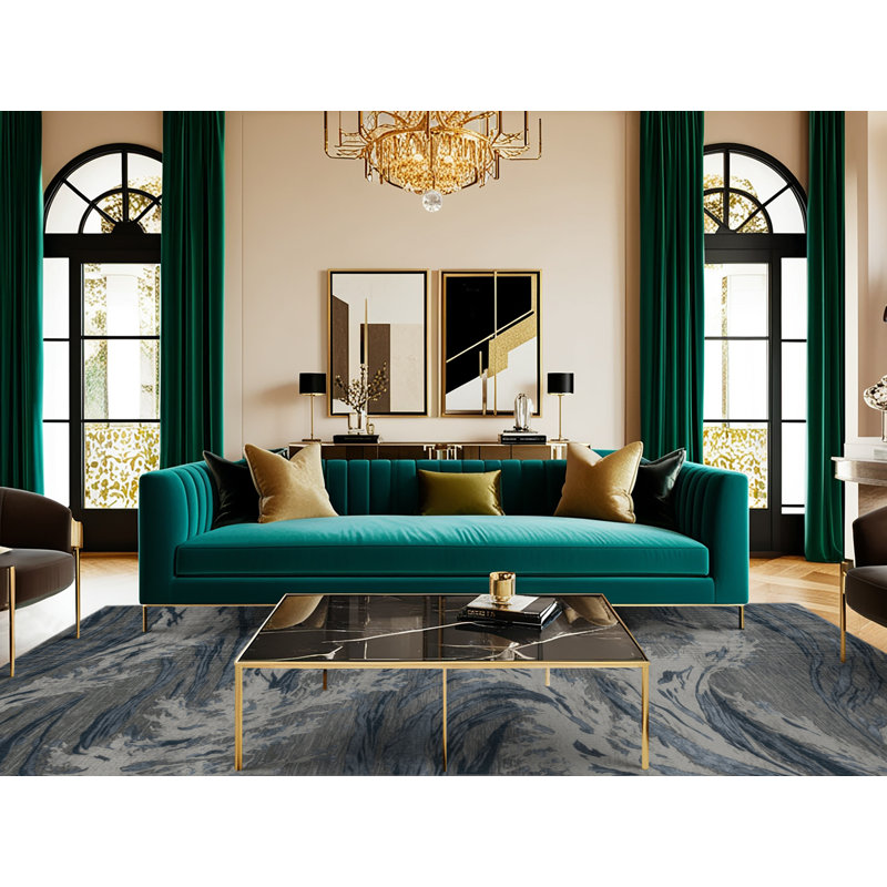  Tapis bord de mer lavable Stormy Seas, Rond 4 pi