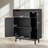  Floor Storage Cabinet Free Standing Cupboard Chest w/1 Drawer 2 Doors 3 Shelves