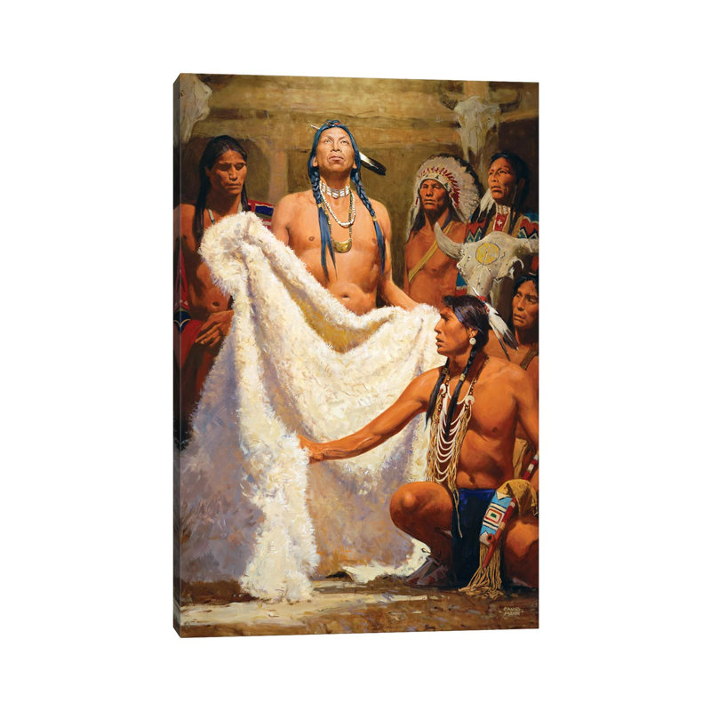 White Buffalo Robe II By David Mann - Wrapped Canvas Painting by David Mann - Wrapped Canvas Painting
