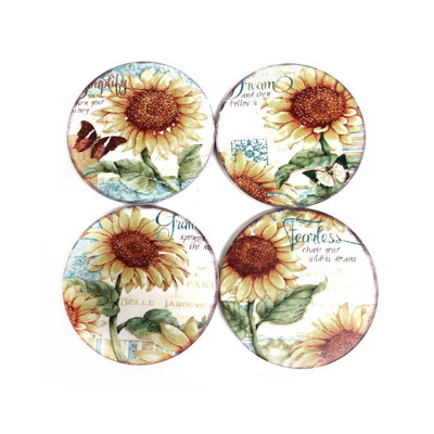 Ensemble de sous-verres tournesol