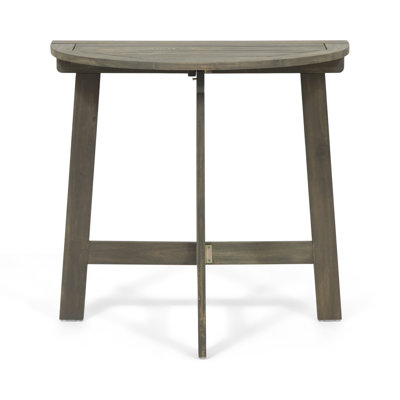 Outdoor Half-Round Folding Acacia Wood Bistro Table
