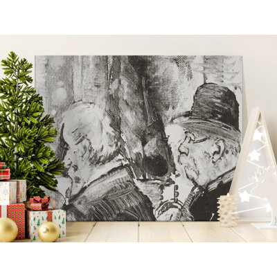 Dark Academia Canvas Print, Vintage Gentlemen Portrait Wall Art, Monochrome Sketch for Study Decor, Library Gift