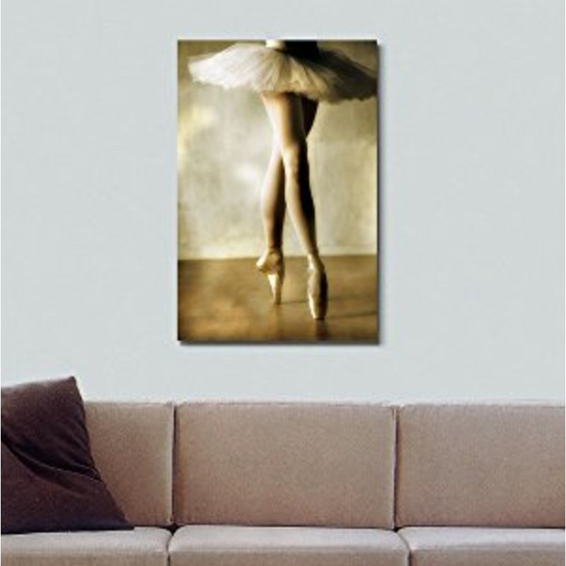 " Ballerina Dancing Ballet With White Tutu ", 48" H x 32" W x 1.5" D