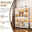 Grand garde-robe de rangement portatif avec 12 et 2 tringles de suspension pour organiser vos articles. , Tiges, portes magnétiques. Range les vêtements et les articles. Pp & Abs. Assemblage rapide. Blanc