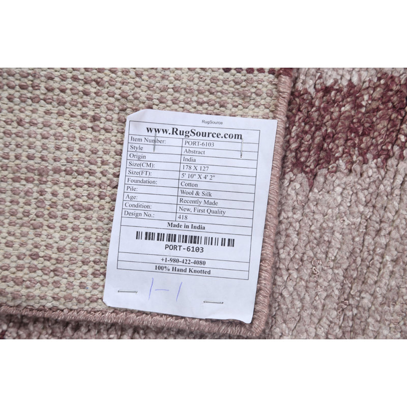 One-of-a-Kind 4'2" X 5'11" New Age Area Rug in Brown