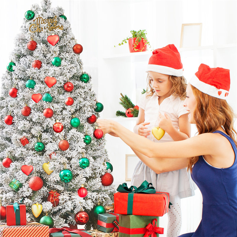 Annilee Unlit Flocked Artificial Christmas Tree, 5 ft