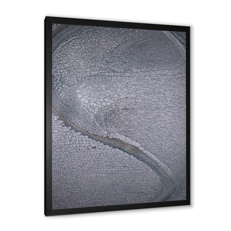 Luxe luxueux gris fluide Art II - décoration murale moderne en toile, Cadre noir, H 12 po x l 20 po x P 1 po