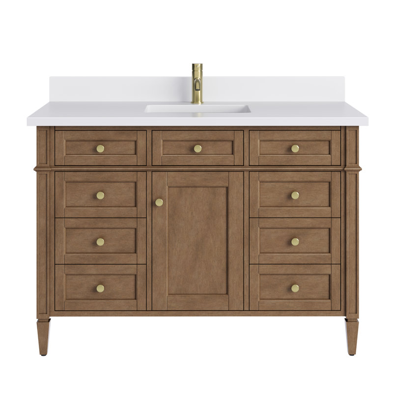 Brittany 48'' W Single Vanity, Victory Blue, Eternal Jasmine Pearl, 8" Widespread