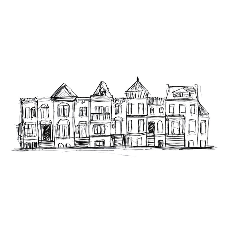 Maisons en rangée II, H 8 po x l 12 po