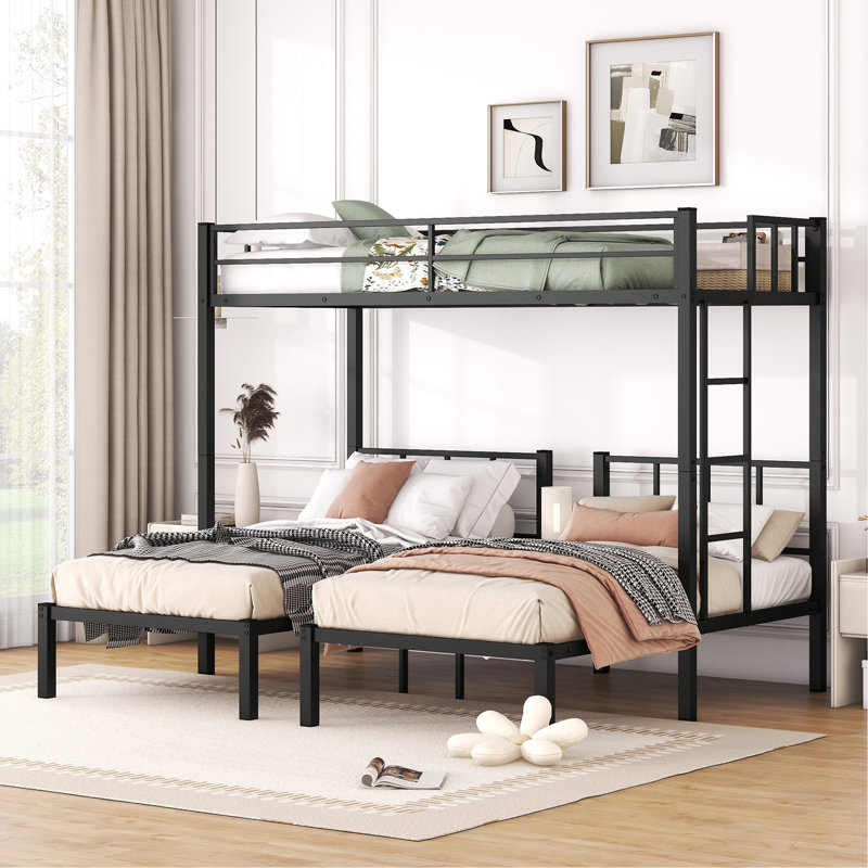 Versatile Triple Bunk Bed With Detachable Design And Safety Features