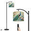 Lampe sur pied arquée avec abat-jour réglable, lampe sur pied majestueuse Paon, 3 températures de couleur, intensité variable, avec interrupteur au pied pour chambre à coucher